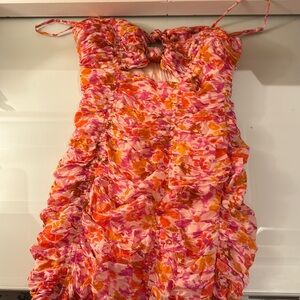 Orange and Pink dress-worn once- size small